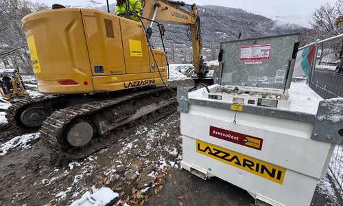 Il pieno di carburante si fa direttamente in loco, sul cantiere: l’HVO è fornito tramite appositi serbatoi presi a noleggio da Avesco Rent.