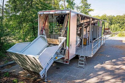 L'usine mobile de pellets Proxiflex.