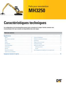 Spécifications techniques MH3250