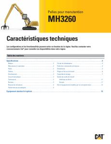 Spécifications techniques MH3260