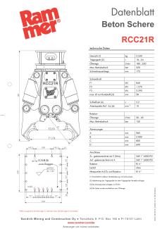 Spécifications techniques RCC21R